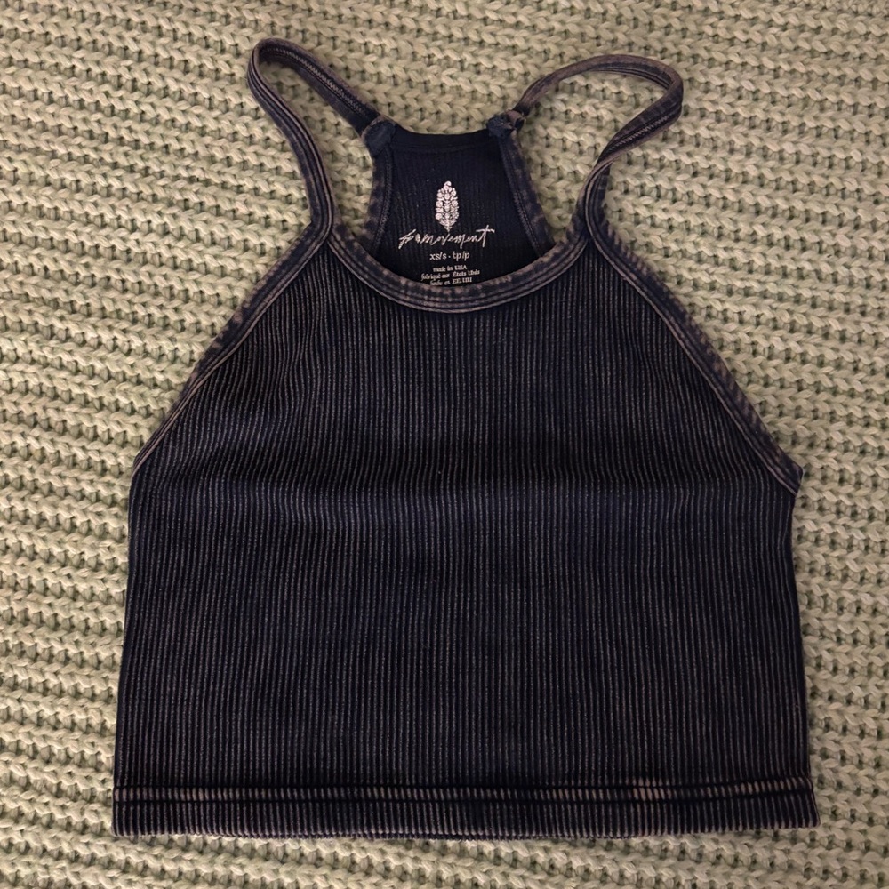 Free People Movement Navy Ribbed Tank Top